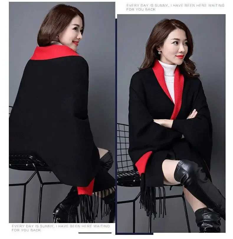 2024 new tassel cardigan womens jacket elegant long sleeved cape cloak jacket A639 W240921