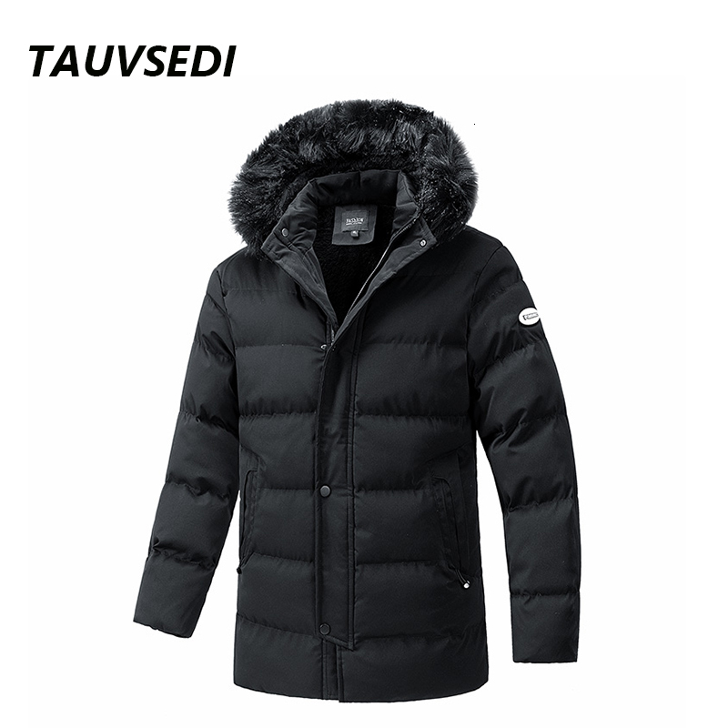 2023 New Winter Warm Long Parka Fleece Thick Waterproof Windproof Coat Mens Fashion Solid Hooded Parkas Jacket Male