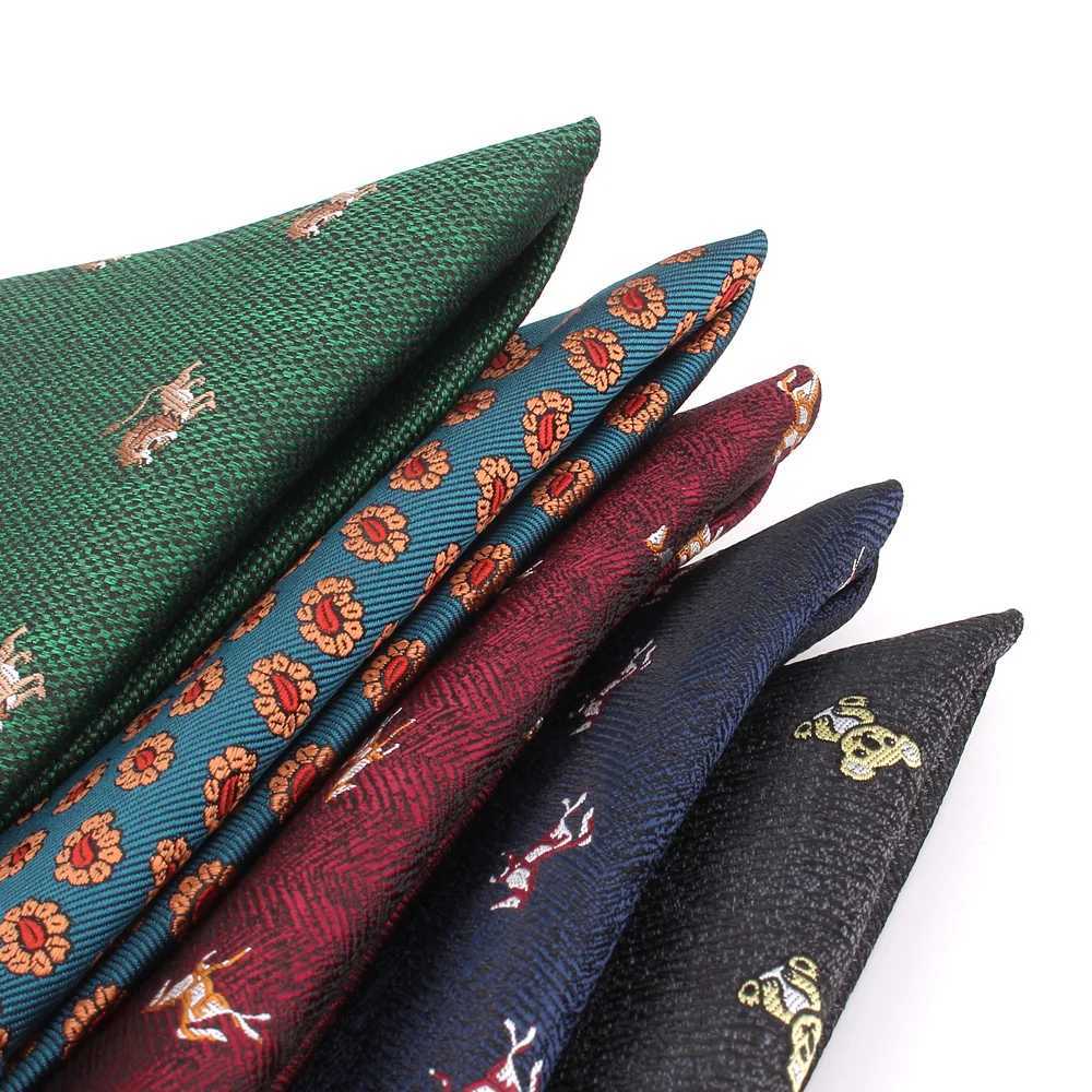 Flower Pocket Square Mens Jacquard Box Towel Wedding Hanji Gentleman Hanji Mens Set Handheld Chief Pocket Towel W240921