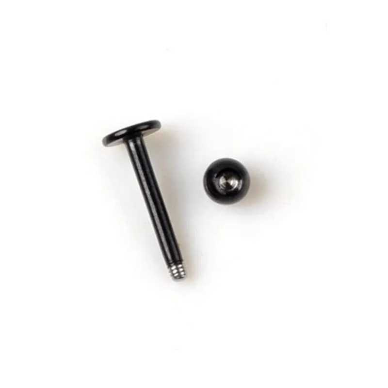 PINKSEE Lot 10pcs 16G Black Stainless Steel Labret Lip Ring Ball Stud Chin Piercing Bars Y240921