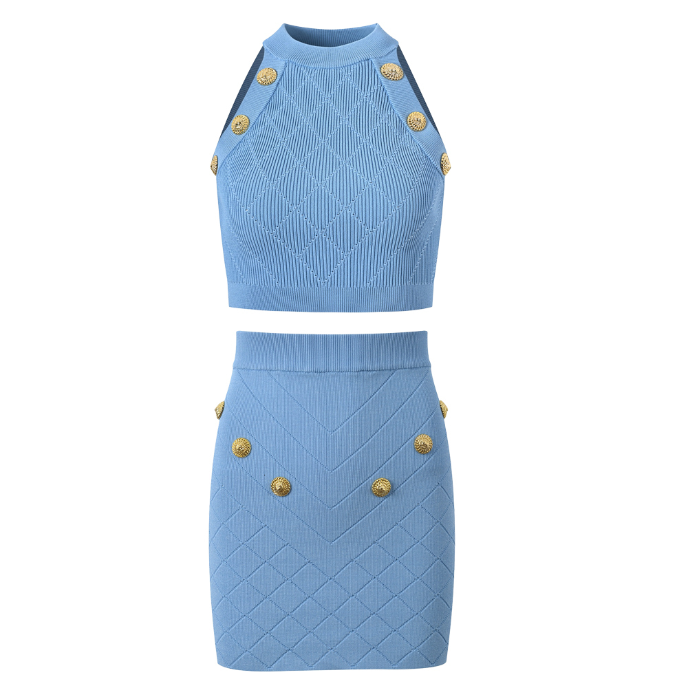 Y2k 2Pcs Vest Sets Sleeveless Short Tops Plaid Pattern Mini Skirt Sheath Design Women Summer Knitting Outfits