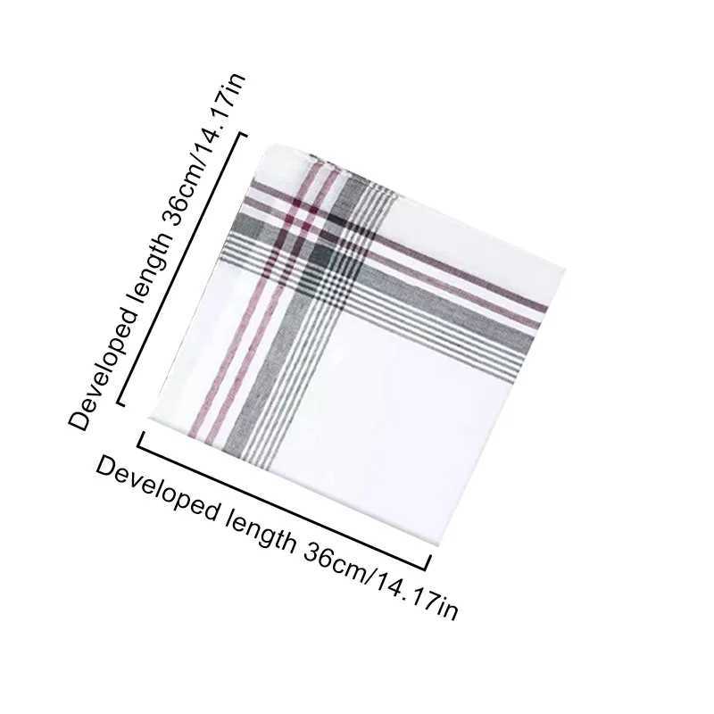 12 pieces/batch 36x36cm pure cotton black and white gray English striped grid mens pocket wedding party business handle W240921