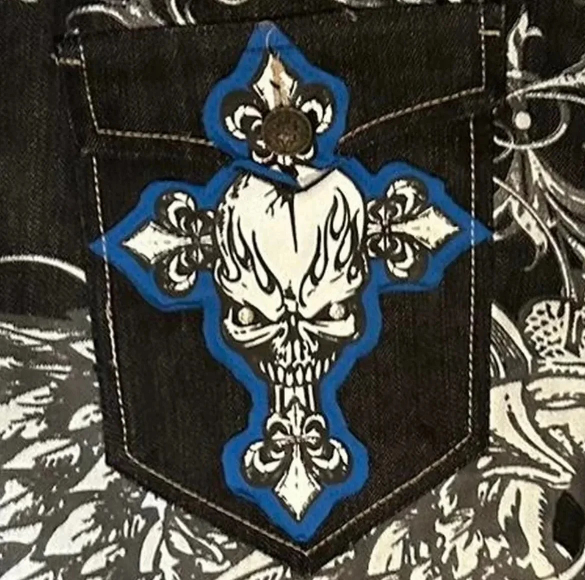 American Fashion Pattern Print Jeans Men Y2K Street Hip Hop Retro Loose Oversized Wide-leg Pants Couple Joker Straight Jeans 240911