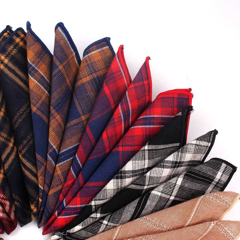 Suit Pocket Square For Men Plaid Cotton Hanky Mens Handkerchiefs Casual Suits Square Handkerchief Towels For Party ScarvesX240921