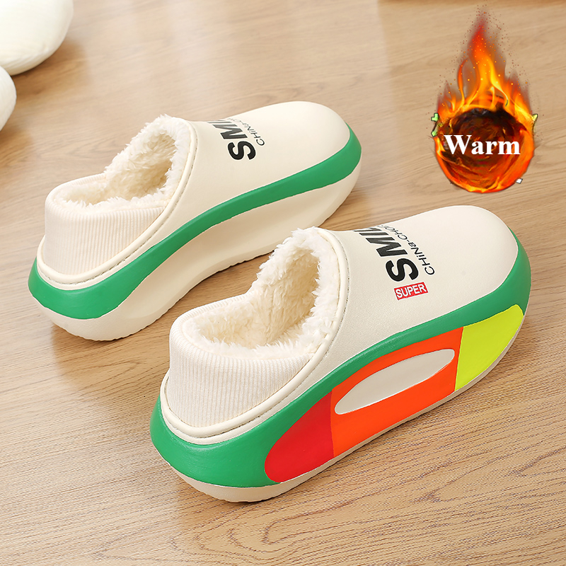 Winter Men Warm Cotton Slippers Men's Couple Home Bedroom Plush Slipper Snow Boot House free shipping shoes slide Male sneakers