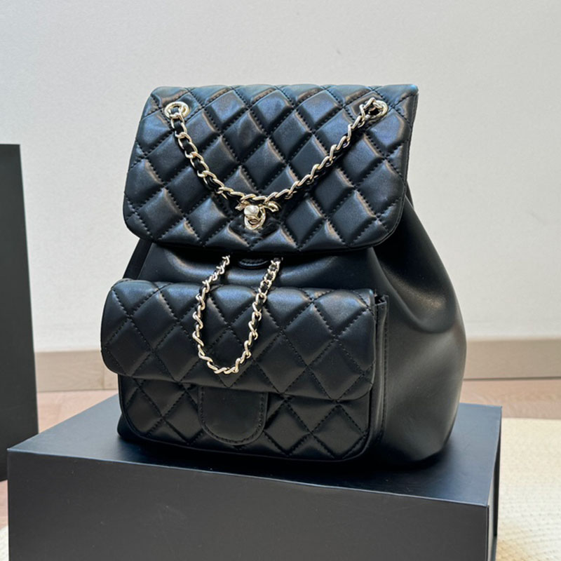 12AAA Shoulder backpacks for women luxury bag 23P duma mini backpack high quality designer bag flap bag double pocket calfskin leather fashion schoolbag chain bag