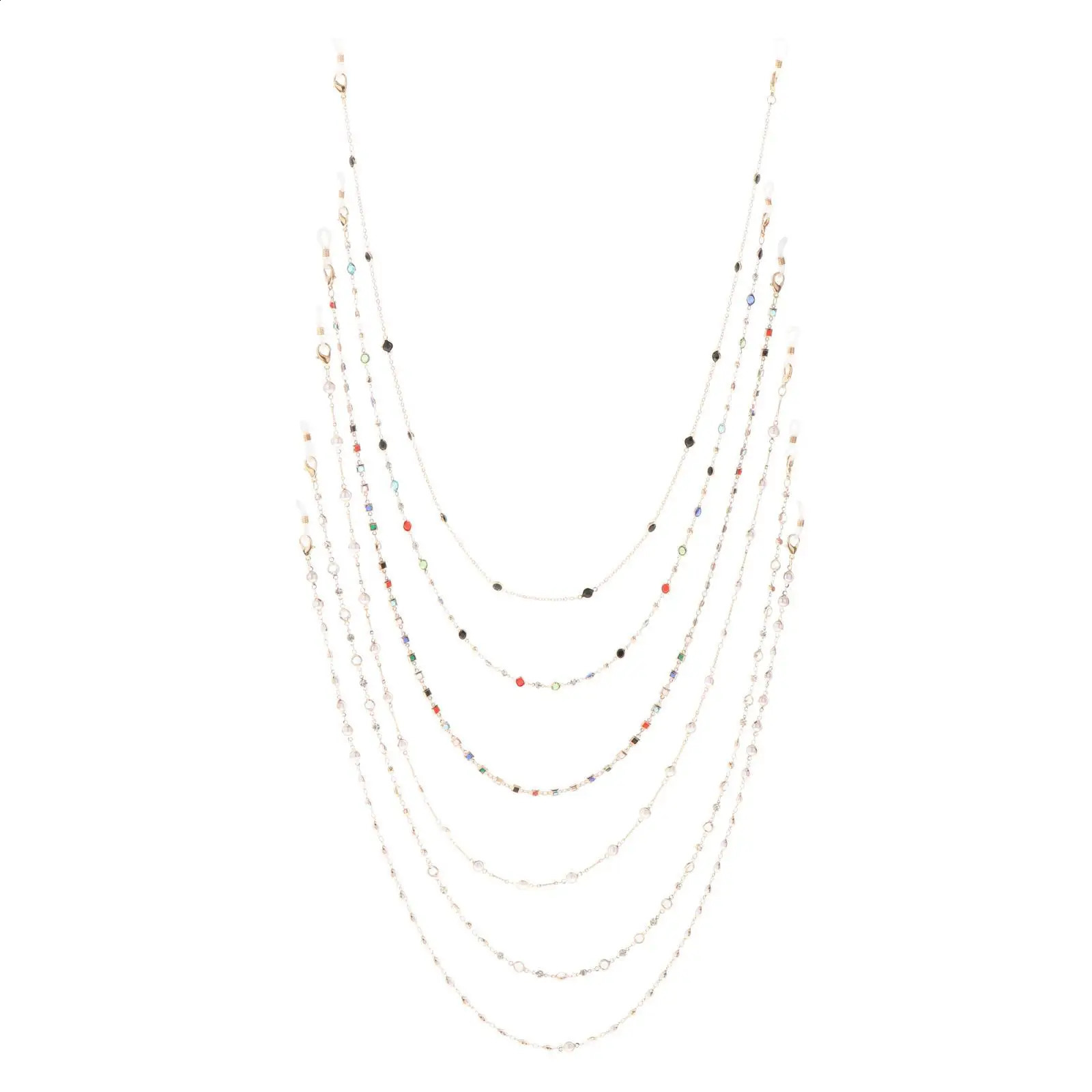 Elegant beaded eyeglass chain specification metal eyeglass holder neck chain 240920
