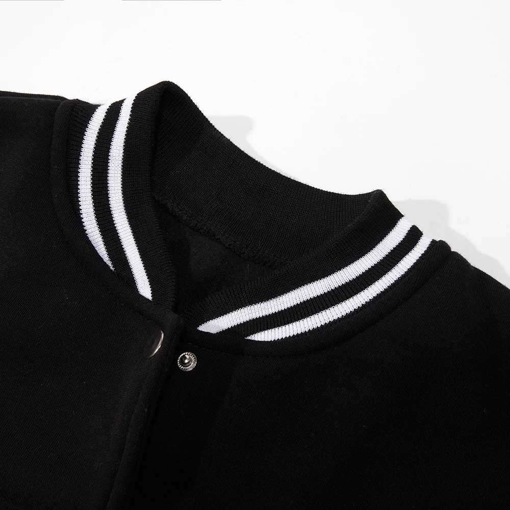 Black White Gray Collision Color Jacket Loose Oversized S-5XL Clothes Men Baseball Clothes Street Coat Warm Fleece Soft Jackets M240921