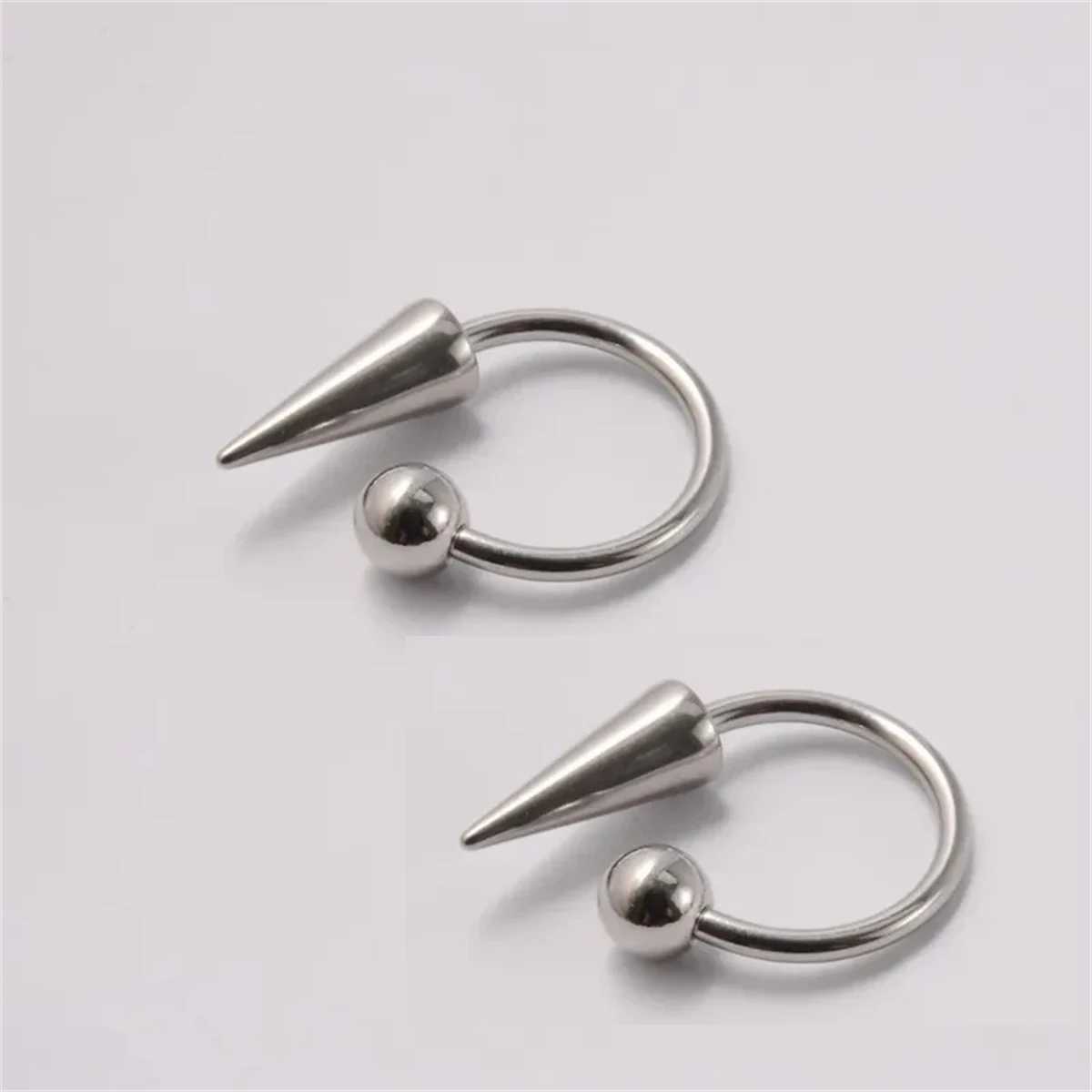 2Pcs 16G Simple Stainless Steel Piercing Lip RingFashion Lip Studs Gothic Piercing Lip Nose Ring Labret Body Piercing Jewelry Y240921