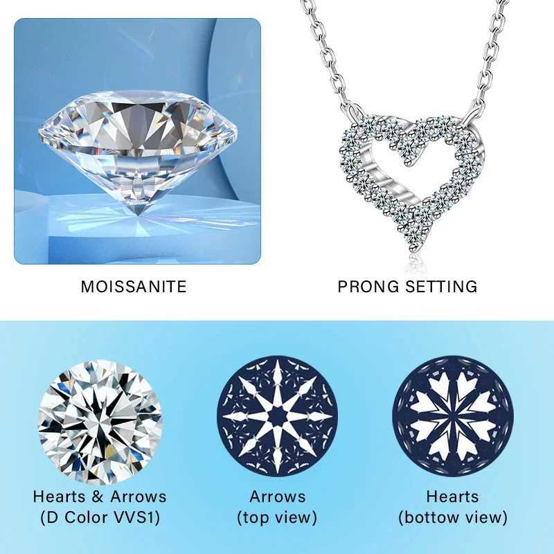 Moissanite Diamond 1CT Womens Necklace Pendant 925 Silver Womens Chain Party Bridal Exquisite Jewelry W240918