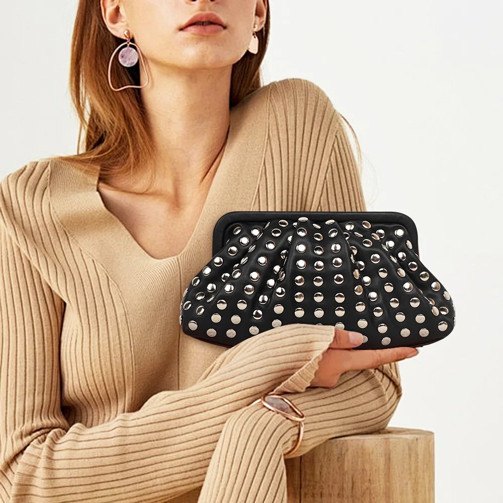 Fashion Women Handbags Rivet Clutch Bag Messenger TLXT Party Luxury Envelope Bags Designer Shoulder Handbag Evening Clutch Crossbody Studded Bag