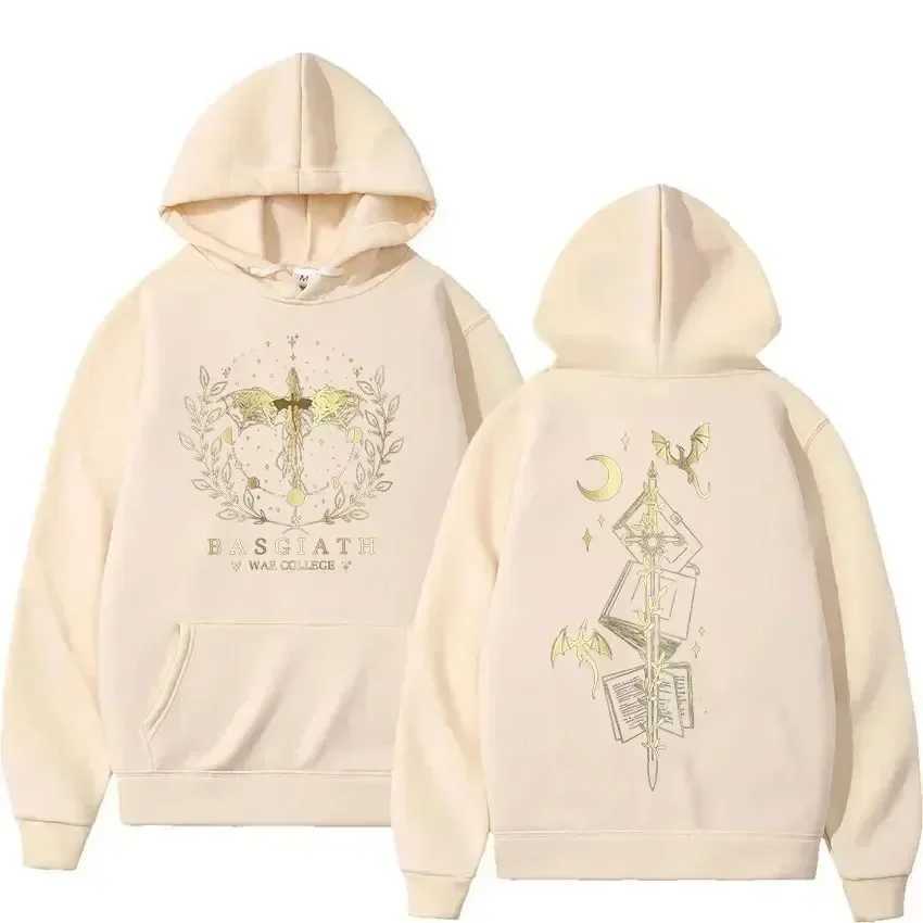 Basgiath War College Fourth Wing Hoodie Mens Fashion Retro Dragon Knight Sportswear Loose Zipper Clothing Super Large Hoodie W240921