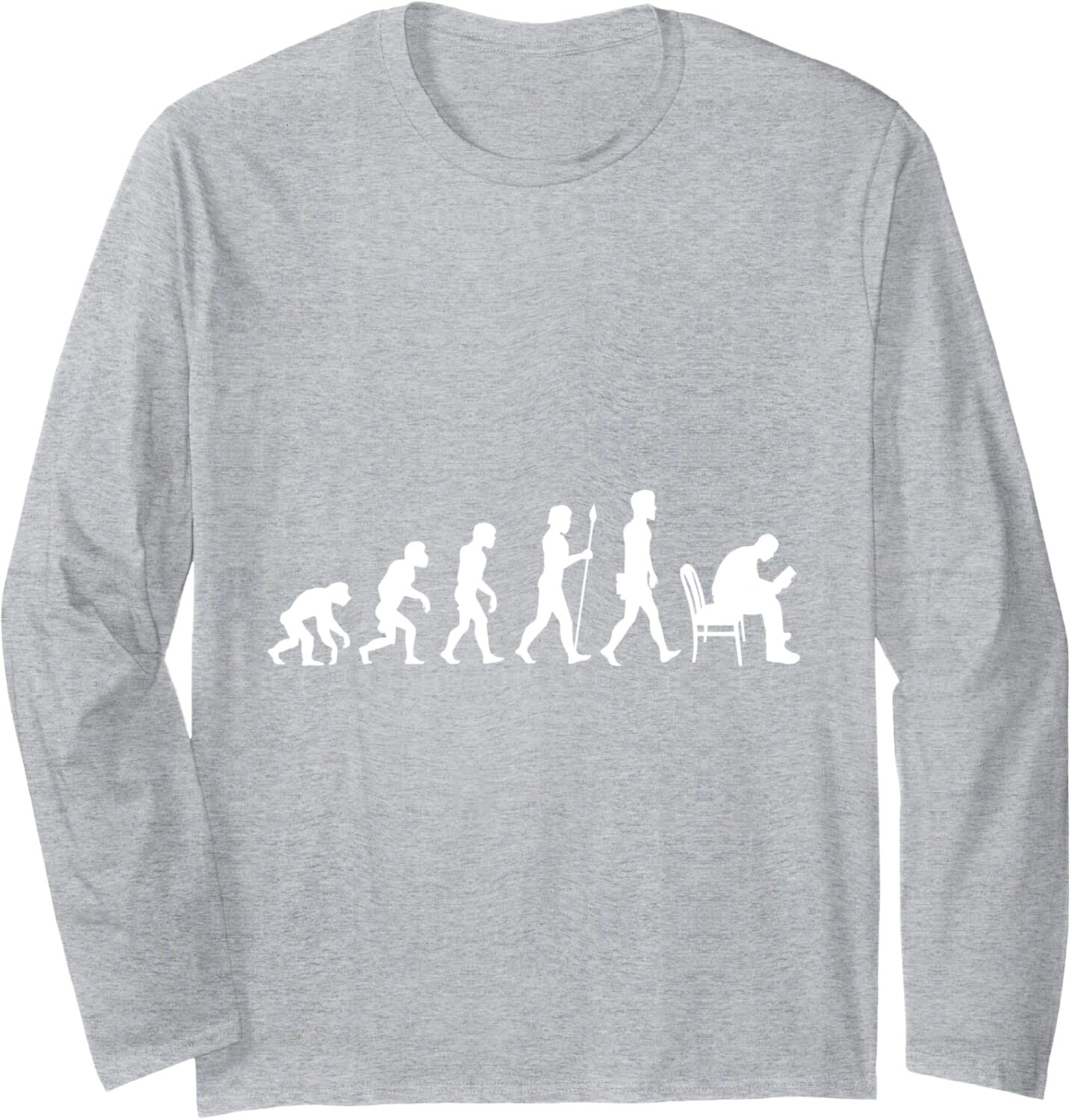 Long Sleeve Shirts for Men sweatshirt Fun Evolution Readers Literature Book Lovers Gift Long SleeveTee Streetwear Casual tops clothes