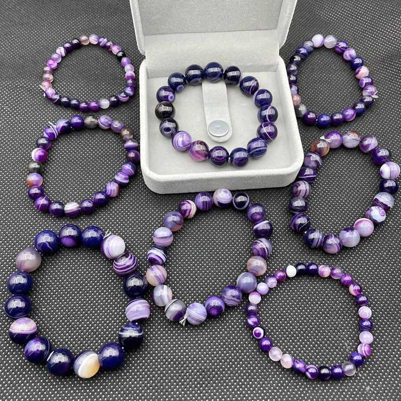 6/8/10 mm Colorful Natural Stone Beads Bracelet for Women Men High Quality Polished Real Stone Bracelets Hand Chain Jewelry GiftX240921