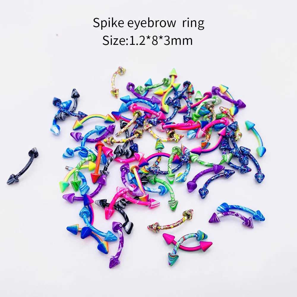 10pcs Mix Bar Ball Ring Spiking Stainless Steel Ear Eyebrow Lip Nose Hoop Tongue Piercing Set For Women Men Jewelry Earring Y240921
