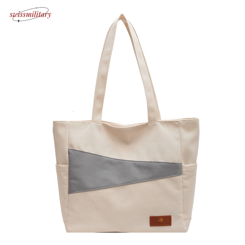 Work commuting large capacity canvas hand-held cloth single shoulder tote bag, autumn and winter feminine style new bag #19 Swissmilitary