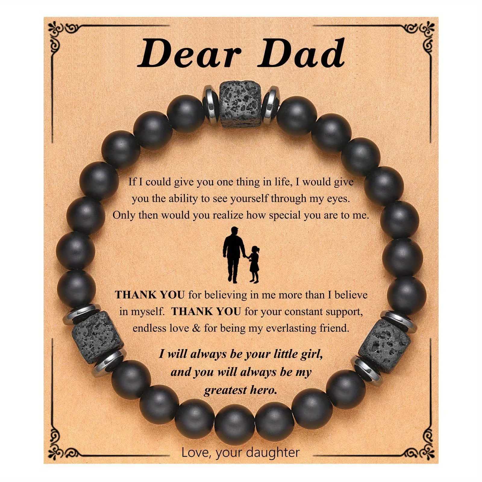Natural Lava Stone Healing Balance Chakra Bracelet 8mm Black Colored Beads Bracelet For Men Fathers Day Gift Jewelry for SonX240921