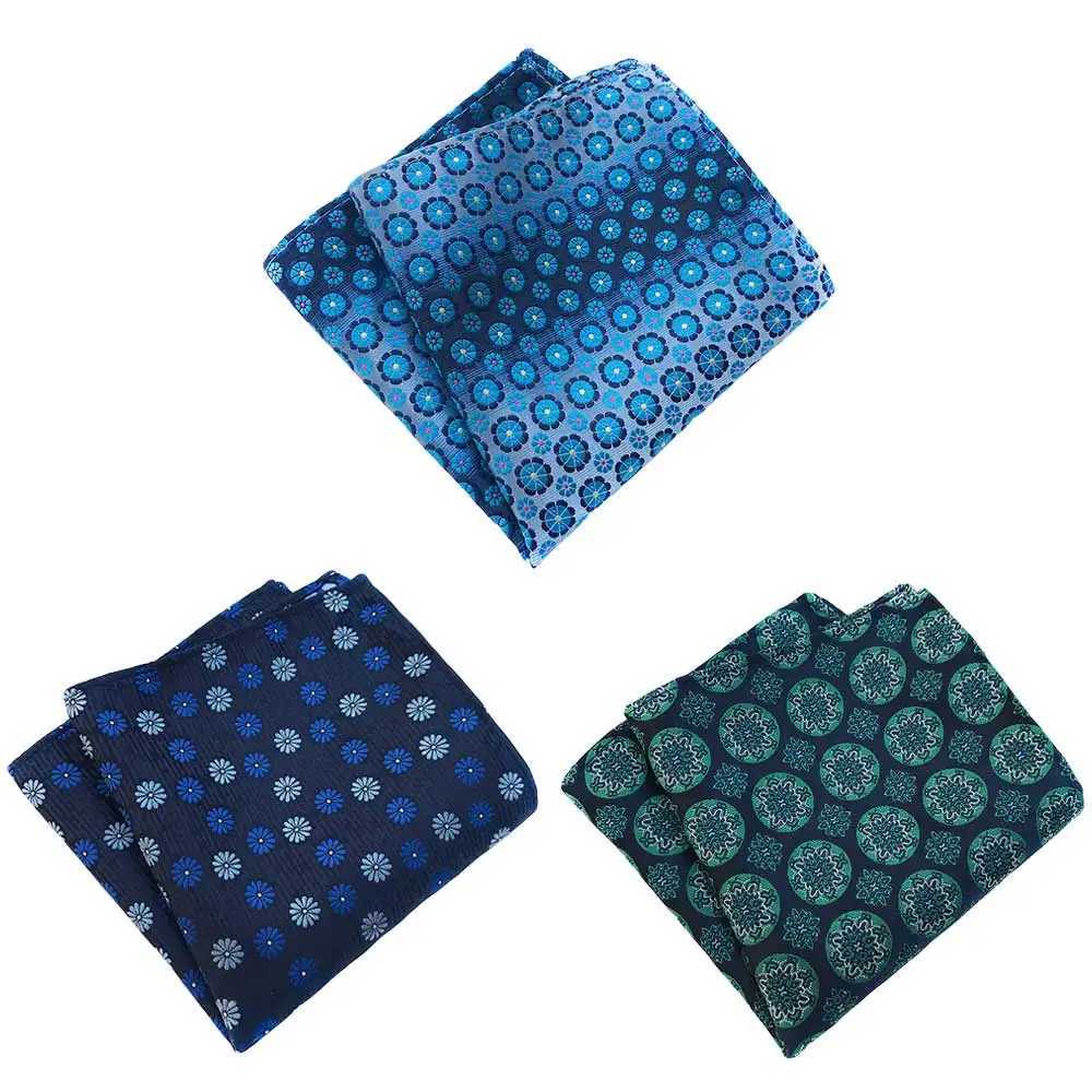 3 Packs Mens Classic Colorful Floral Pocket Square Handkerchief Wedding Hanky BWTHZ0363X240921