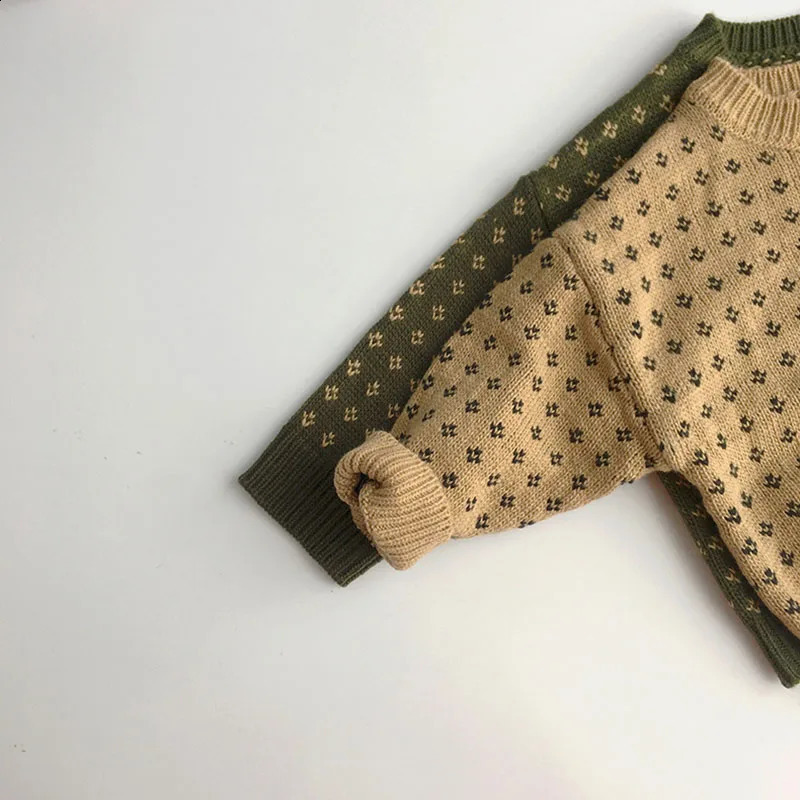 Milancel Autumn Kids Clothes Boys Sweaters Simplified Style Girls Pullover Floral Sweaters 240918