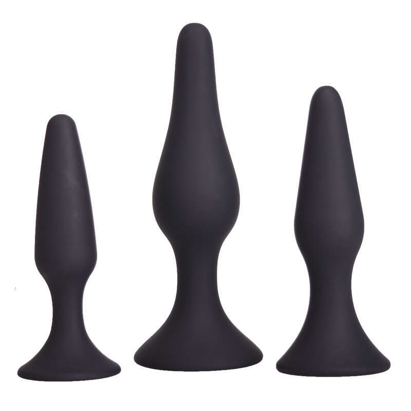 Suction cup anal plug three piece set of masturbation equipment 3pcs in a set anal plug but sex toy