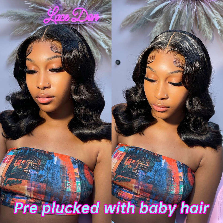 Body Wave Short Bob 13x4 Front Human Hair 250% 13x6 HD Lace Frontal Wigs For Women Brazilian 5x5 Closure Wig
