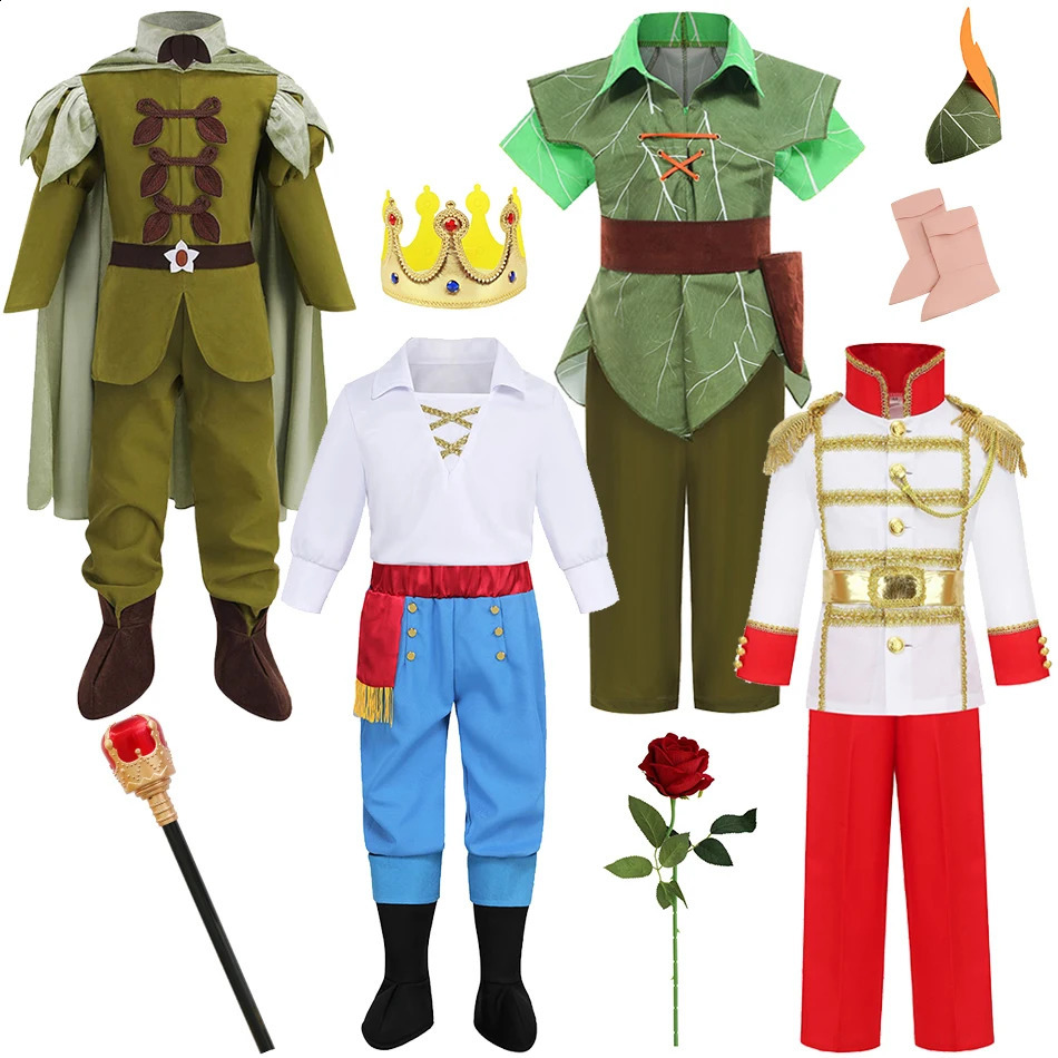 Boys Prince Cosplay Mermaid Elves Costume Eric Clothes Halloween Christmas Childrens Day Outfits Kid Stage Performance Clothing 240911
