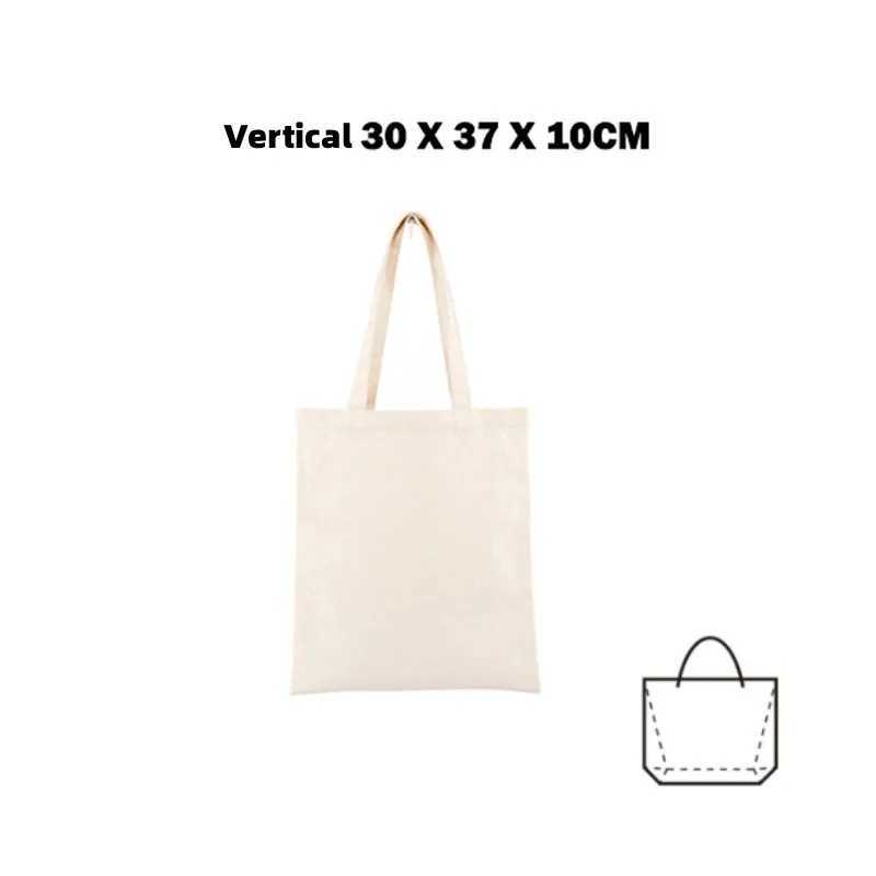 Reusable and Foldable Shoulder Bag Environmentally Friendly for Women Made of Large Cotton Fabric Canvas Handbag Used as a Market Shopping Bag Blank Z