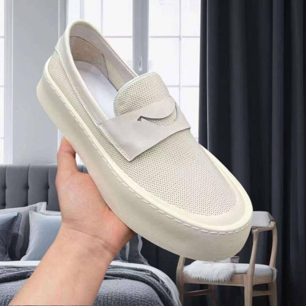 Summer Black Loafers Men Breathable Mesh Platform Urban Man Sneakers Fashion Comfortable Slip-on Men's Casual Shoes