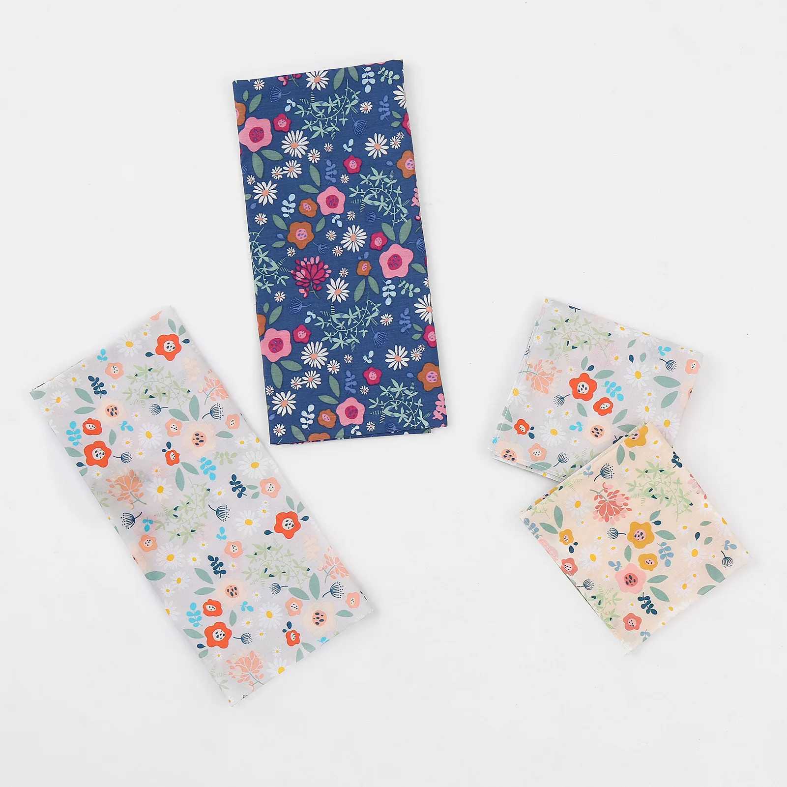 1 Set Women Printed Handkerchief Cotton Scarf For Female Fresh Cartoon Pocket Hankie Coloful Hankerchiefs For Party Gift WeddingX240921