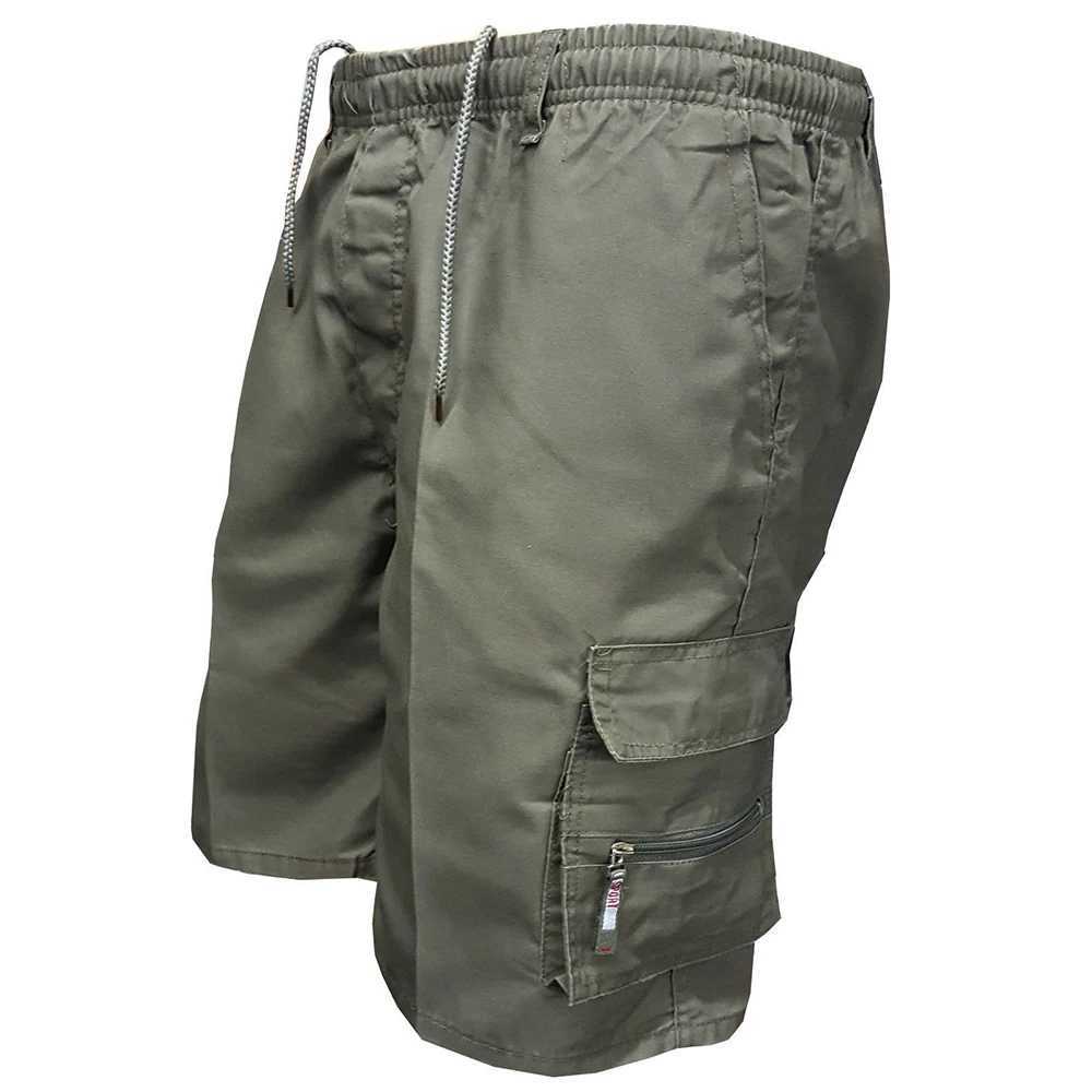 Mens Cargo Shorts Summer Oversized Pants Elastic Waist Large Size Outdoor Jogging Sweatpants Trend Multi Pockets Men ClothesX240921