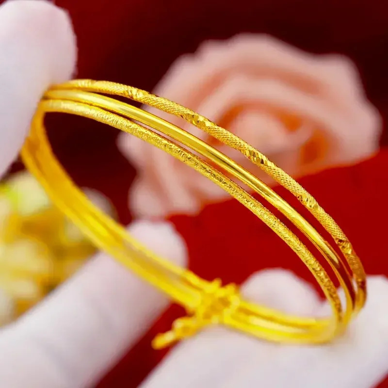 Gold Shop and 999 24k Real Bracelet Three Lives III Girlfriend Will Not Fade 240912