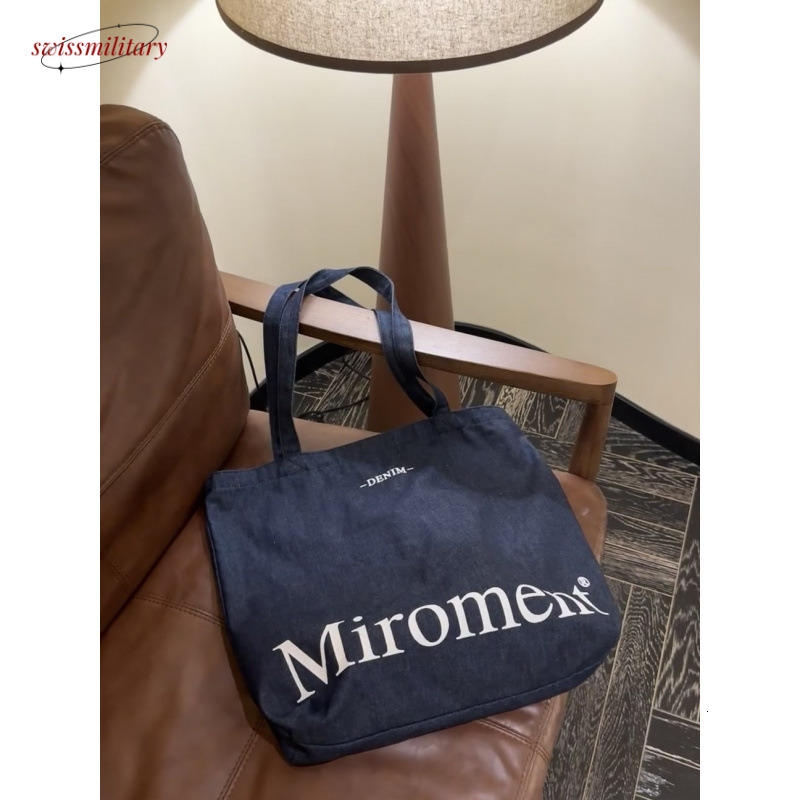 oversized capacity and denim texture. Single shoulder tote bag with high-end feel for girls #13 Swissmilitary