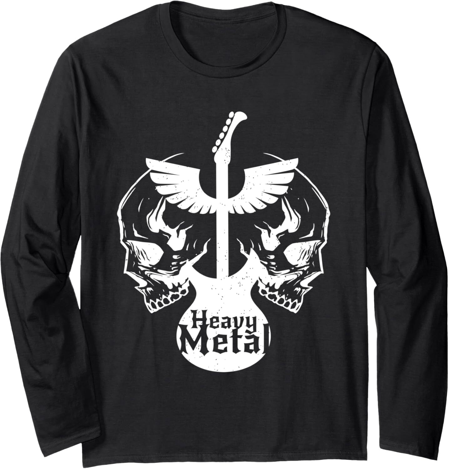 Long Sleeve Shirts for Men sweatshirt Heavy Metal Flying Guitars With Skulls Rock Long Sleeve Tee Streetwear Casual tops clothes