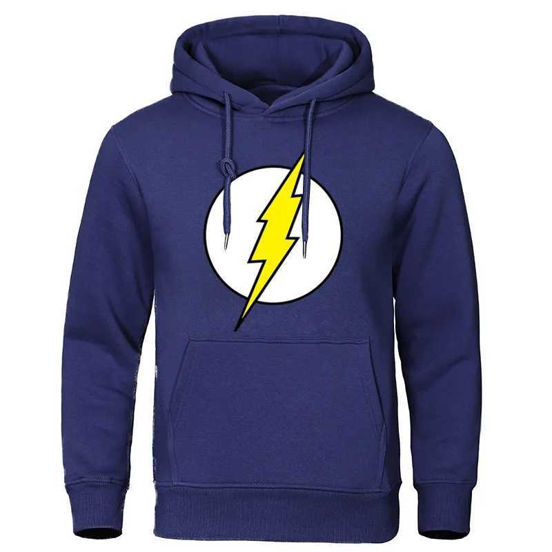 BIG BANG Theory Mens Hoodie Lightning Print Mens Hoodie Fashion Casual Clothing Loose Large Zipper Sweatshirt W240921