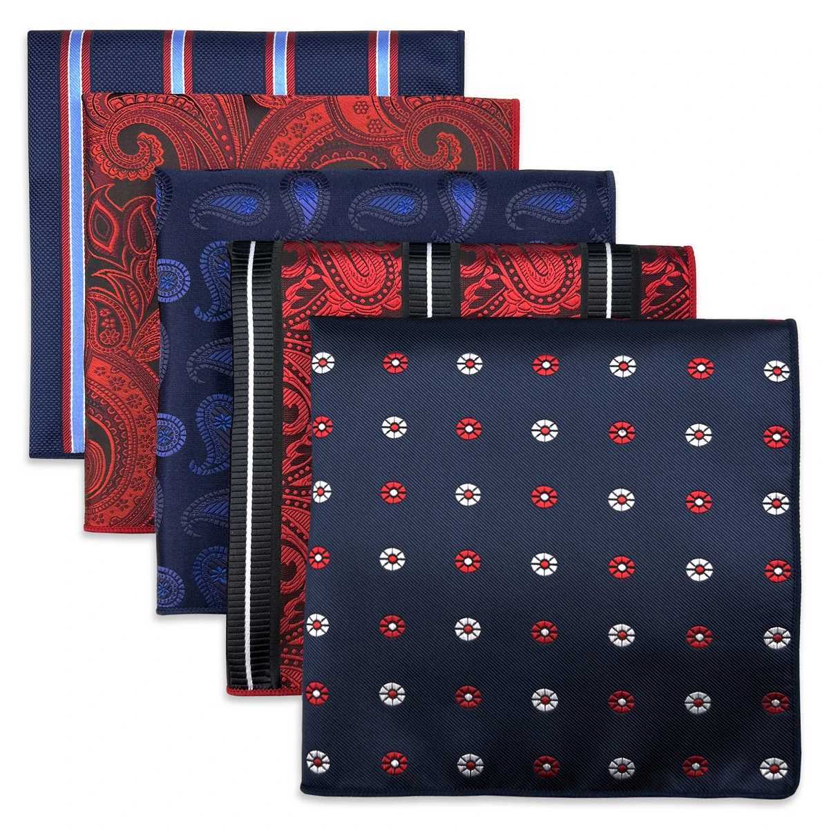 2024 New 5-Piece Assorted Fashion Mens Pocket Square Classic Handle Chieftain Wedding Fashion Officially Bundled W240921