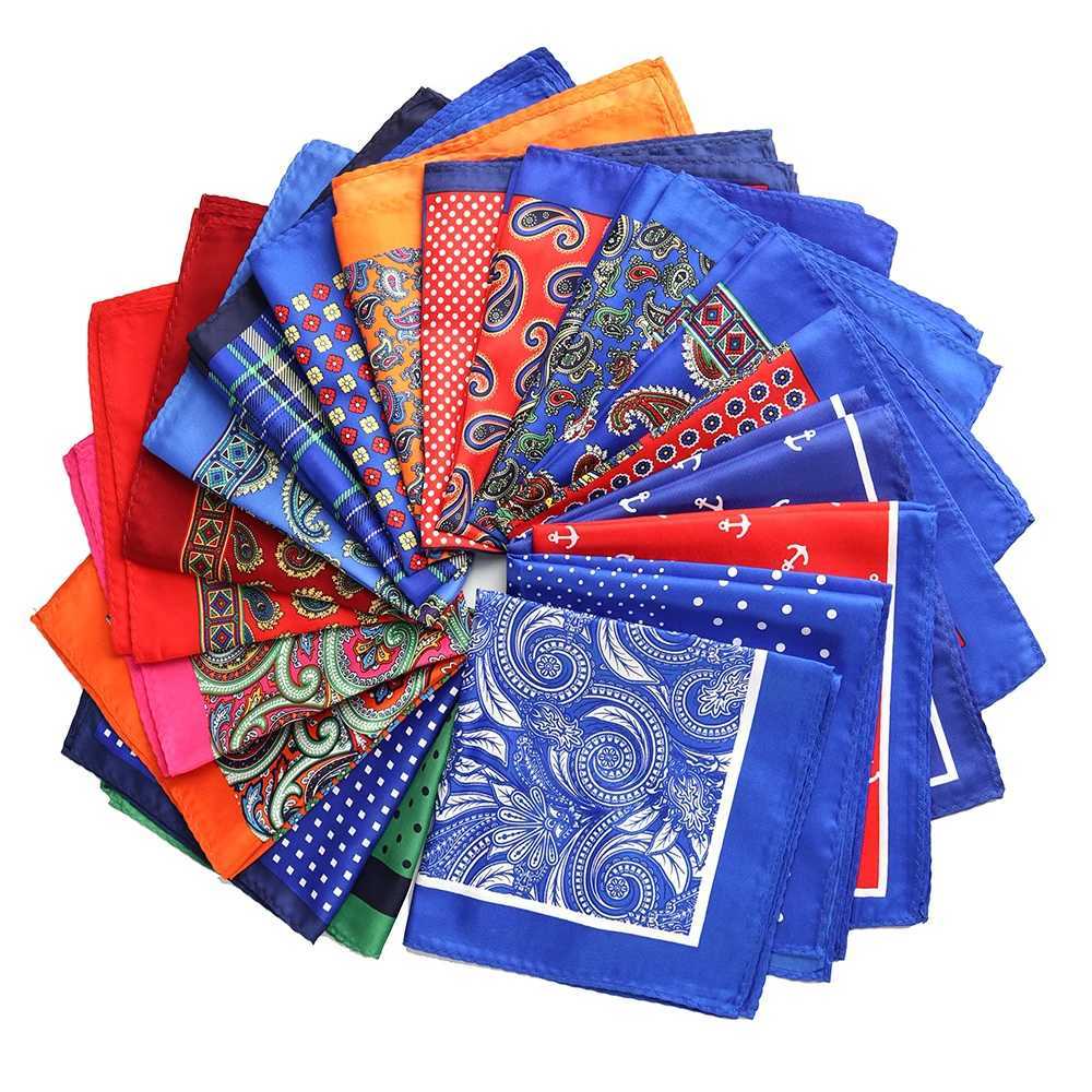 Tailor Smith Vintage Style 3pcs Pocket Square Mens Polyester Paisley Floral Printed Hanky 33cm Handkerchief for Men giftX240921