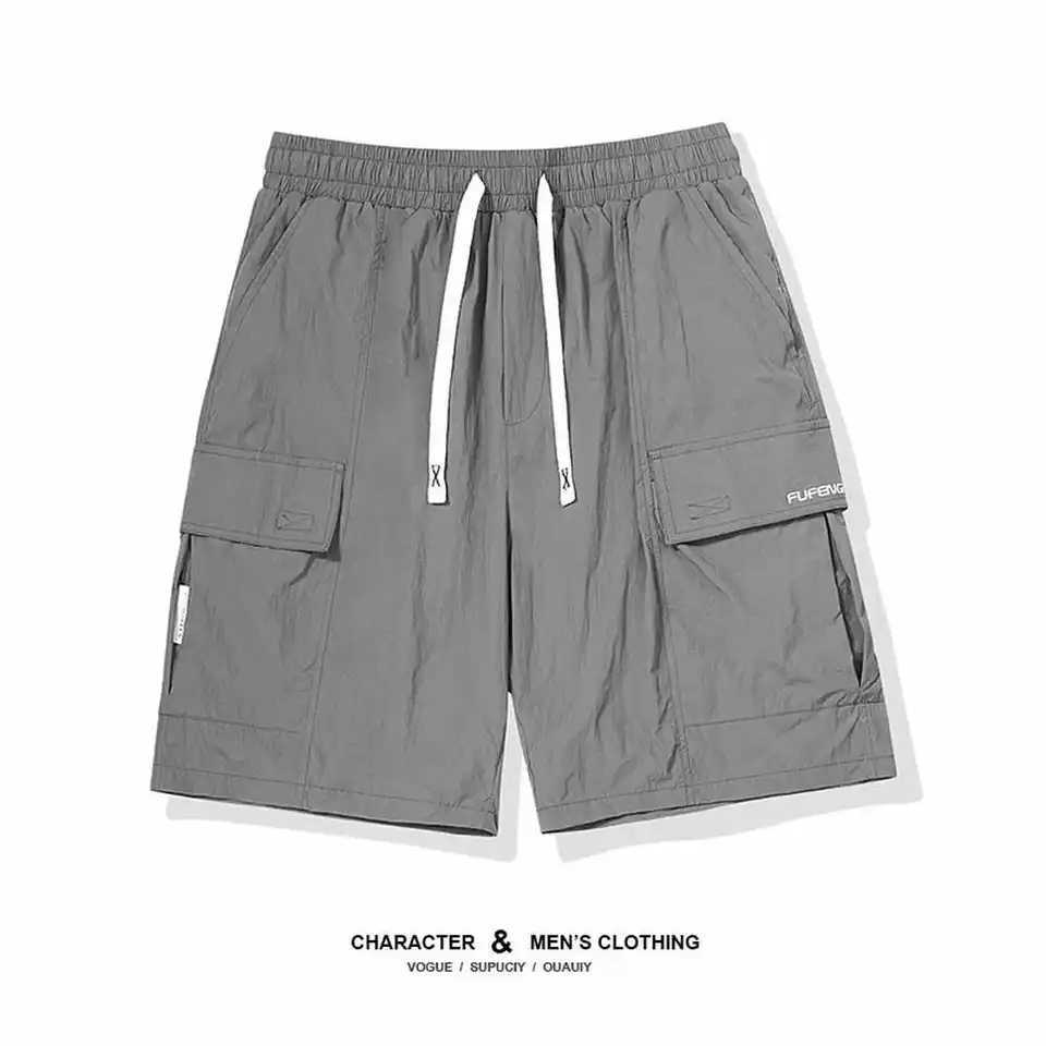 Cargo Shorts Mens Summer Thin Fashion Loose All-Match Straight Pants High-End Sports Casual Fifth Pants Men Multi pocket ShortsX240921