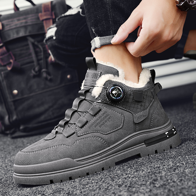 Free shipping designer shoes new men's winter men's fur comfortable men's warm leather handmade waterproof boots anti slip high top sho