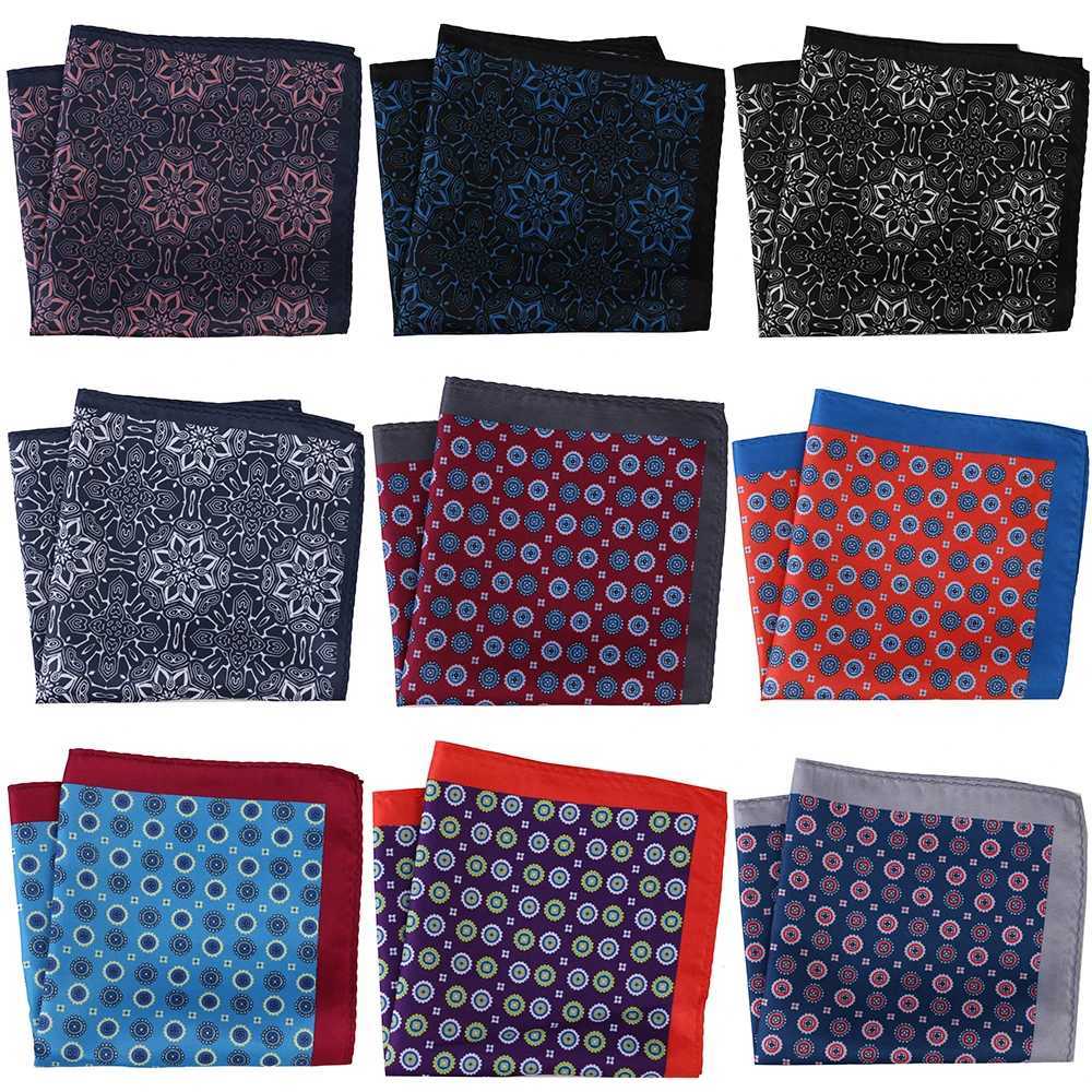 Customized Smith New Style Arrives 30x30cm Large Size Handle Mens Fashion Chest Towel Paisley Flower Spot Soft Set Hanji Pocket Square W240921