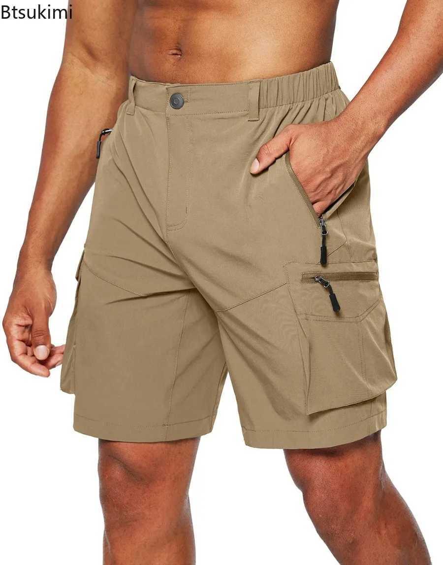 Summer Quick Drying Cargo Shorts Mens Camping Hiking Outdoor Casual Sport Short Pants Multi-pockets Design Work Shorts for MenX240921