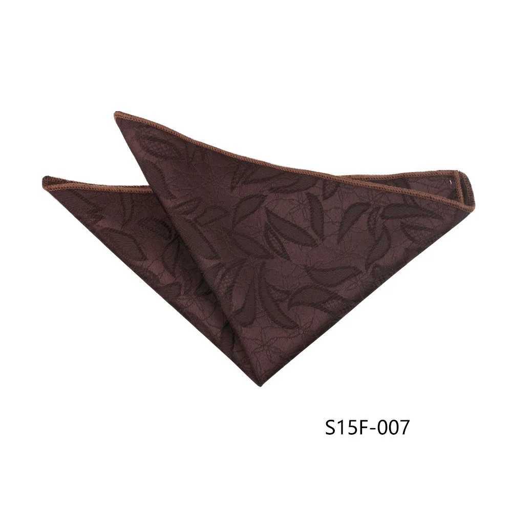 New Trendy Mens Polyester Flower Pocket Square Soft White Brown Handkerchief Floral Pattern Towel Hanky Tuxedo Suit AccessoriesX240921