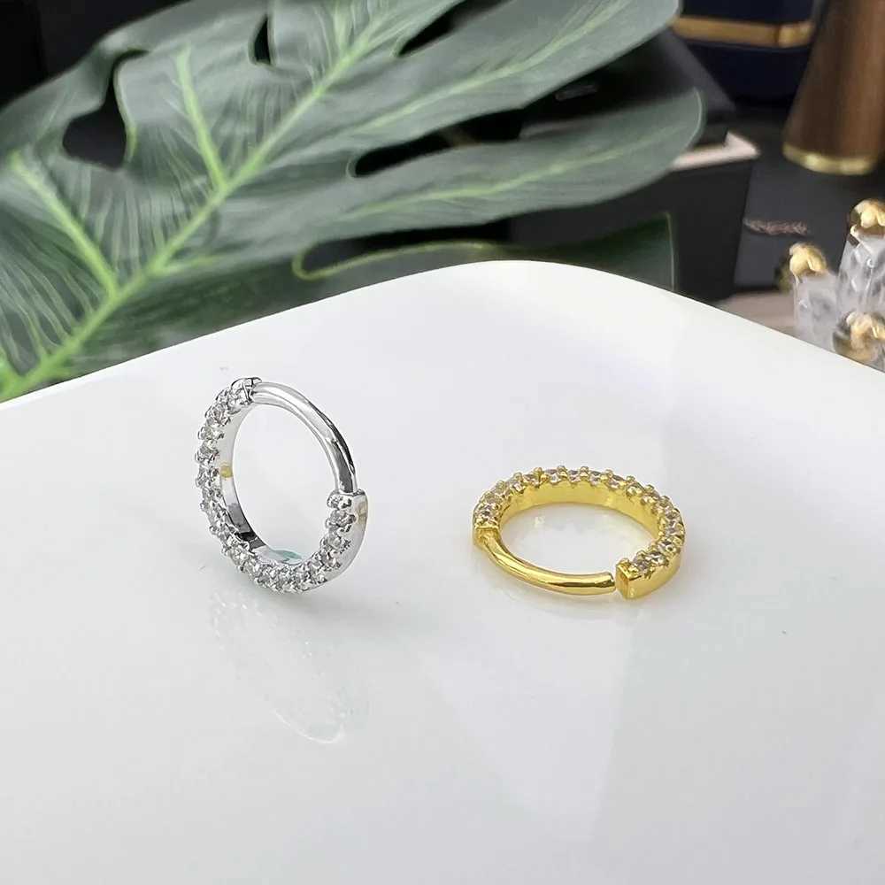 Stainless Steel Hoop Piercing Earring For Women Zircon CZ Cartilage Piercing Helix Daith Conch Tragus Rook Lobe Ear Ring Jewelry Y240921
