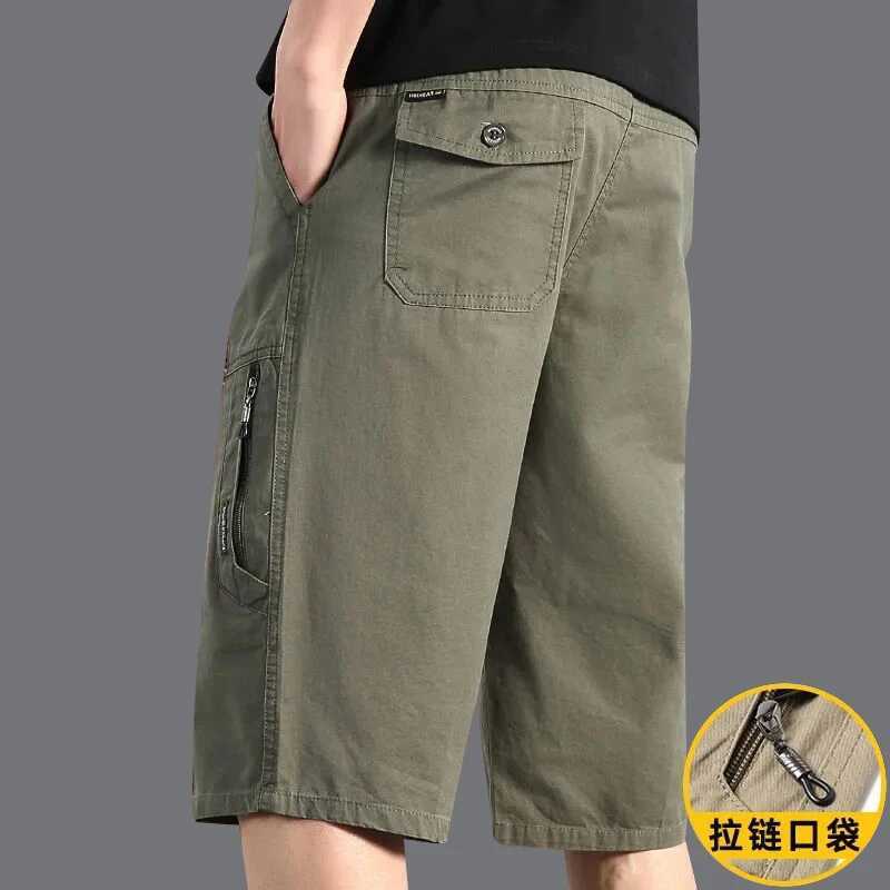 Mens Summer Cargo Shorts Light Weight Casual Sports Short Pants Cotton Hiking Running Jogger Shorts Elastic WaistX240921
