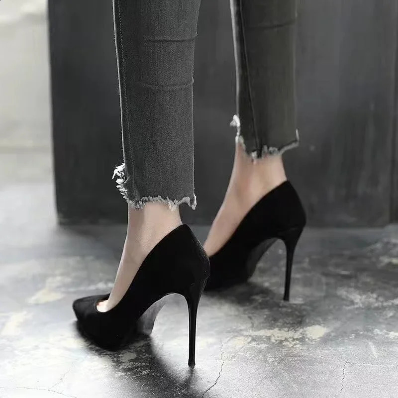 Women Shoes 2024 Women Pumps Suede High Heels Shoes Fashion Office Stiletto Party Shoes Female Comfort Women Heels 240921