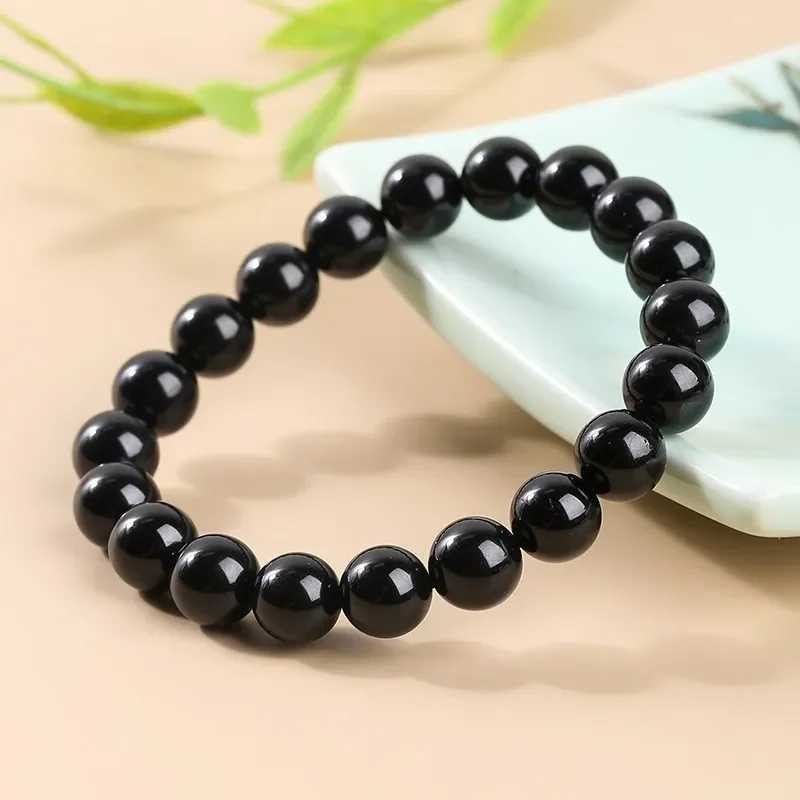 Pulsera Fashion Black Tourmaline Bead Bracelets Women Healing Crystals Yoga Meditation Jewelry Bangles Gift Creative X240921