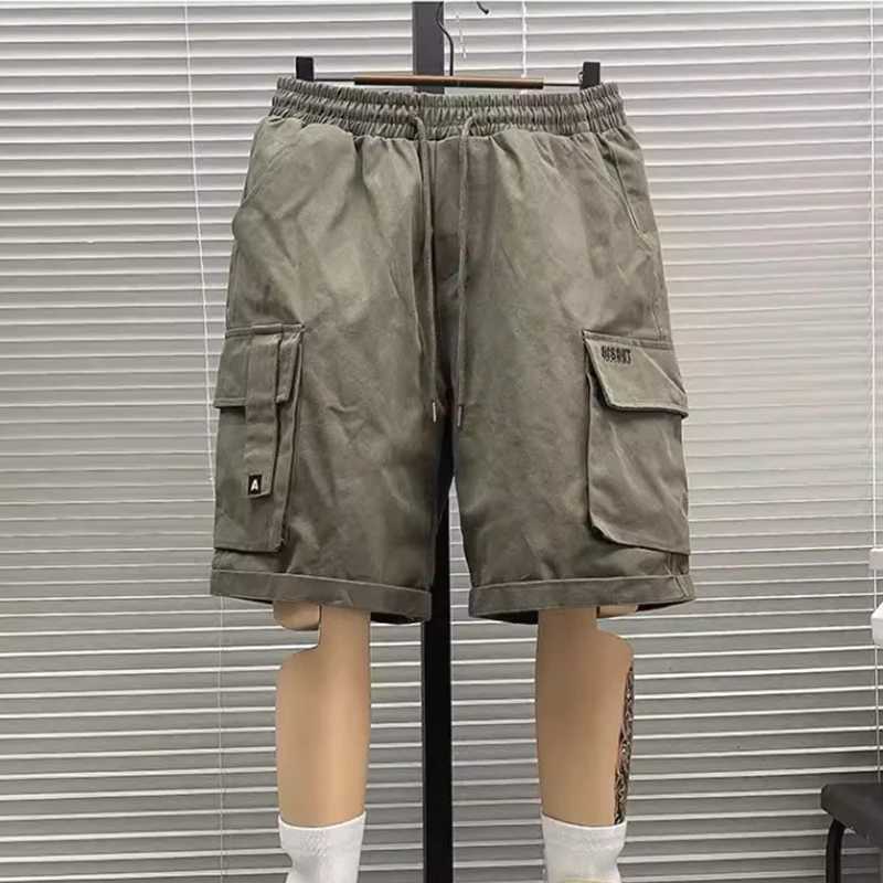 Cargo shorts mens and womens summer cotton sports casual multi-pocket baggy five-point trousersX240921