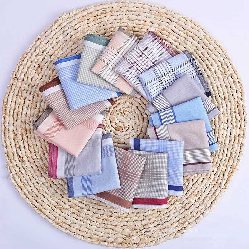 3Pcs 38x38cm 100% cotton plain weave mens pocket business box towel handle scarf wedding party gift W240921