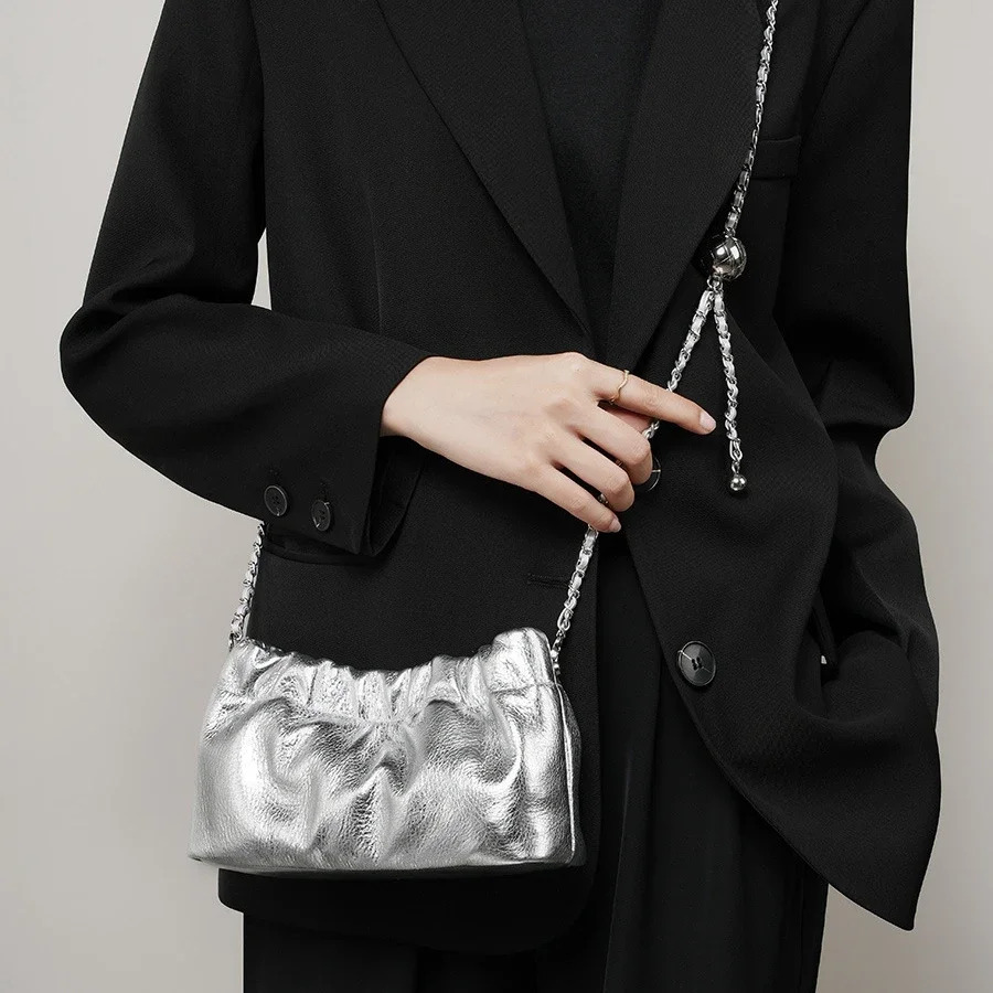 Women Shoulder Crossbody Small Cowhide Leather Bags Mini Handbags For Female Chain Messenger Flap Purse Phone Clutch