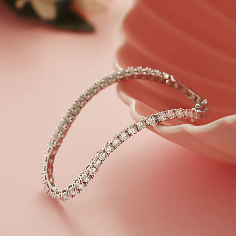 Pure silver 16205CM tennis bracelet jewelry 24mm 5A CZ eternal gift for wife amazing genuine 925 240912