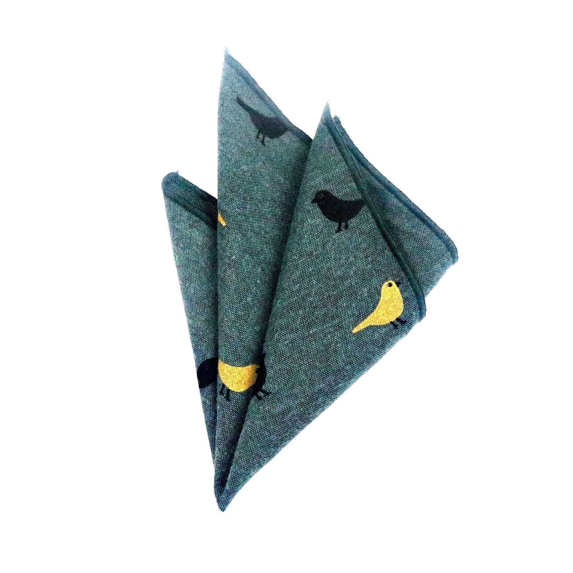Cotton Pocket Square Mens 25CM Brid Feather Printed Grey Handkerchief Hanky Business Wedding Accessories Men Suit Pocket VintageX240921